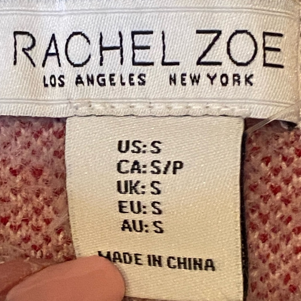 Rachel Zoe Pink and White Luxe Soft Floral Sweater NWT Women’s Small - Picture 2 of 7